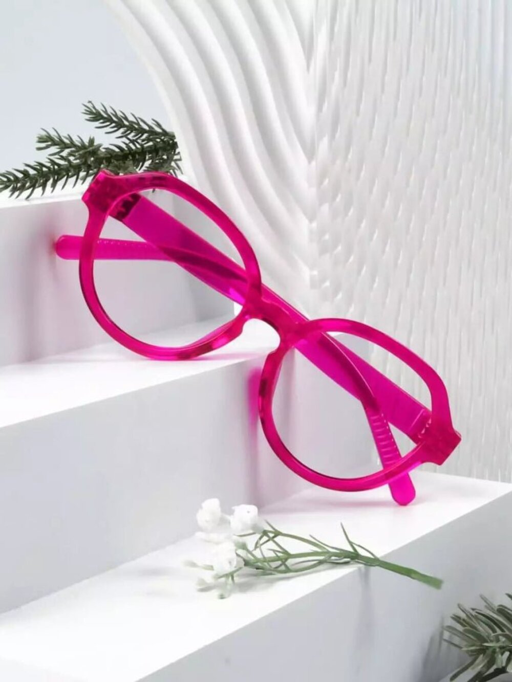 Retro Oversize Pink Reading Glasses +2.50 Readers